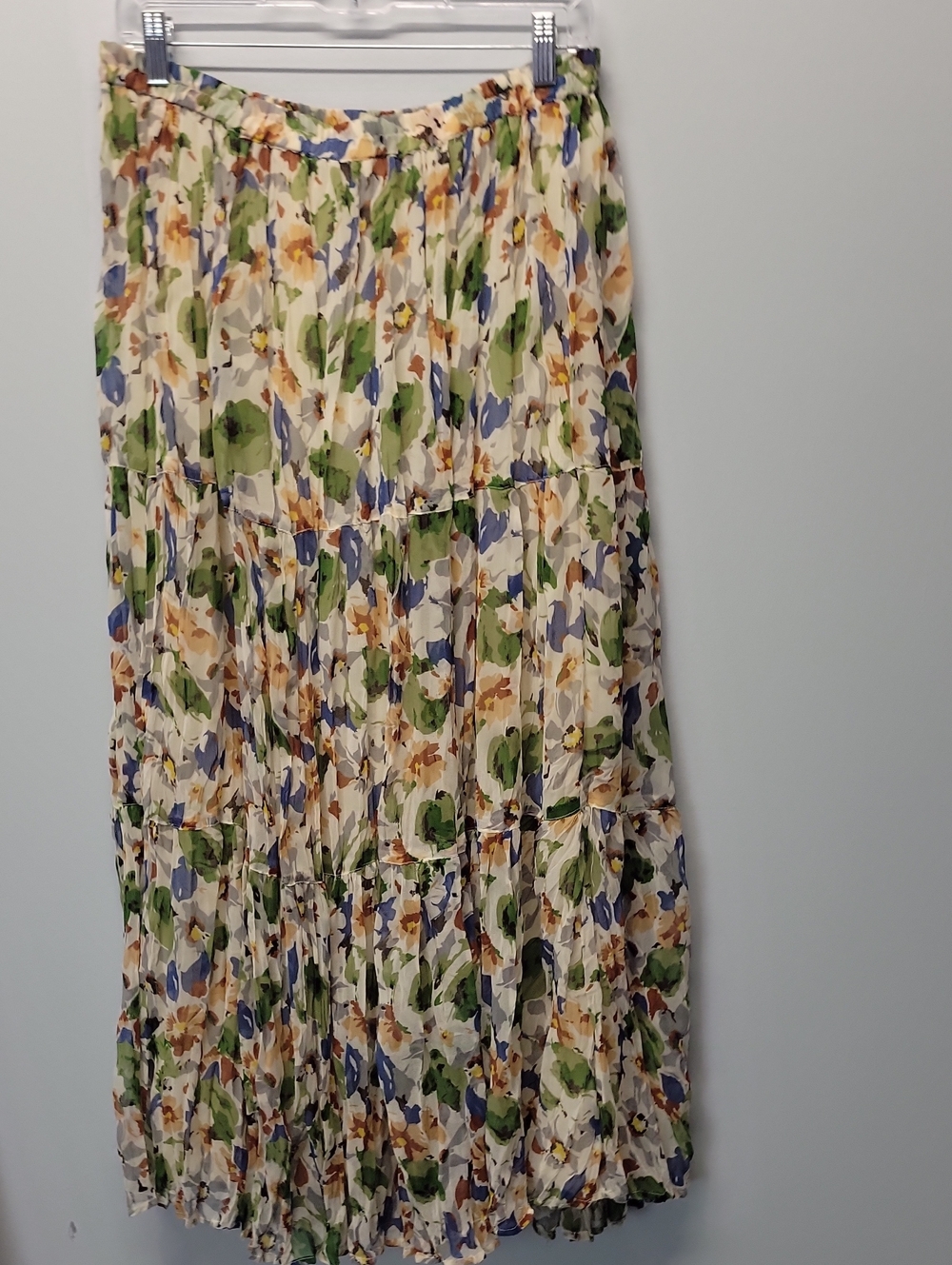 Krazy Kat floral tiered crinkle maxi skirt XXL 2X